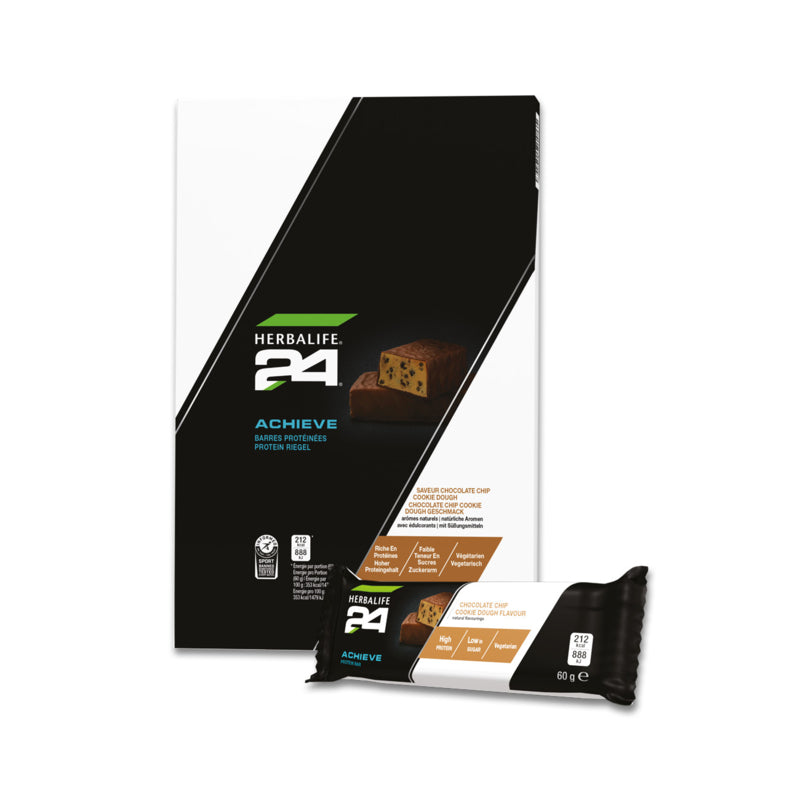 H24 Achieve Protein Riegel Chocolate Chip Cookie Dough Geschmack 6 x 60 g